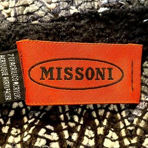 Missoni gray, black, silver fringed scarf